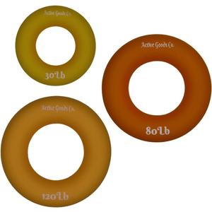 Hand & Forearm Exerciser - Single ring or Set, Resistance 10-120Lb, Diameter 2.5-3,5in