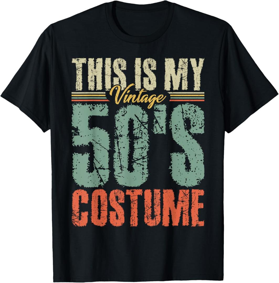 Vintage 50s Costume 50's Outfit 1950s Fashion 50 Theme Party T-Shirt