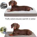 KSIIA Orthopedic Dog Crate Bed Waterproof Dog beds for Small Dogs Deluxe Plush Washable Pet Mat with Egg Crate Foam & Removable Cover, 21 x 13 Inch, Gray