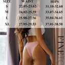FINETOO Womens Underwear Cotton High Cut String Bikini Panties Low Rise Hipster Ladies Sexy Cheeky Underwear 6 Pack (L)