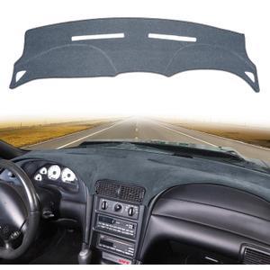 Dashboard Cover Dash Cover Mat Pad Carpet Custom Fit for Ford Mustang 1998 1999 2000 2001 2002 2003 2004 (Dark Gray)