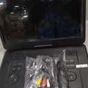 17.5" Portable DVD Player with 15.6" Large HD Screen, 6 Hours Rechargeable Battery, Support USB/SD Card/Sync TV and Multiple Disc Formats, High Volume Speaker, Black