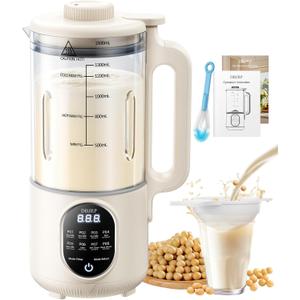 44oz Nut Milk Maker Machine, 8 in 1 Automatic Soy Milk Maker, Homemade Soy, Almond, Oat, Coconut, Plant Based and Non Dairy Beverages, Delay Start/Self-Cleaning with Electronic Cookbook