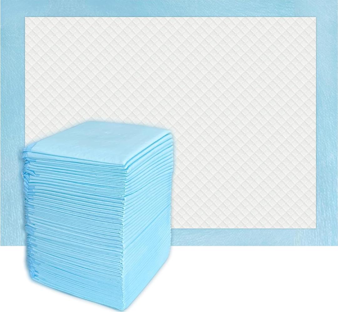 50 Count Super Absorbency Disposable Underpads, Leakproof Quick Drying Disposable Pads for Baby, Puppy and Adults, Disposable Changing Pads for Baby, Disposable Diaper Changing Pads, 17 x 13