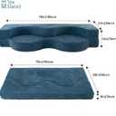75" Folding Sofa Bed Convertible Futon, Twin Size Sleeper Couch, Washable Velvet Corduroy Cover & High-Density Foam, 2-in-1 Floor Mattress, No Assembly for Living Room/Dorm Blue, 75*35*6 inch