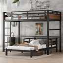 Twin XL Over Twin XL Bunk Bed with Headboard and Full Length Guardrail, Separable Bunk Bed, Heavy Duty Bunk Beds Can Turns Into Loft Bed and Platform Bed, Walnut