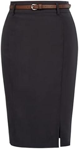 Kate Kasin Women's Bodycon Pencil Skirt with Belt Solid Color Hip-Wrapped L Kate Kasin Women's Bodycon Pencil Skirt with Belt Solid Color Hip-Wrapped L