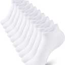10 Pairs Kids Socks for Boys Girls Low Cut Athletic Ankle Socks Half Cushioned Crew Cotton No Show Socks (7-10 Years, White)
