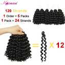 MIMAN 5 Packs Short Curly Crochet Braids 8 Inch Jamaican Bounce Ocean Wave Crochet Hair Extentions for Black Women DIY Mohawk Braided Ponytail Hairstyle Natural Black Synthetic