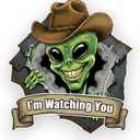 3 x Scary Peeking Alien Coming Out of Your Wherever Bumper Vinyl Decals 5 Inch, Alien Car Sticker for Car Laptop Wall Window.