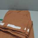 XTMYI Bohemian Rustic Curtains for Living Room Decor 2 Panel Set Linen Cotton Sheer Back Tab Hooks Pleated Fall Curtains for Bedroom Window,Pale Copper Rust Terracotta,96 Inch Long