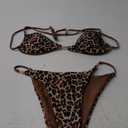 SOLY HUX Bathing Suit for Women Leopard Print Bikini Sets Two Piece Swimsuit (Large)