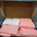 Homaxy Premium Cotton Kitchen Towels 16"x 28", Large Natural Ring Spun 390 GSM Dish Towels, Super Absorbent Terry Kitchen Hand Towels, Soft Tea Towels with Hanging Loop, Pink Check Design, 12 Pack