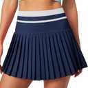 Heathyoga Pleated Tennis Skirt with Pockets for Women Tennis Skort for Woman High Waisted Golf Skirts Athletic Skirt Navy Blue, Small