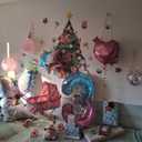 Starry Sky Number 4 Balloon 40 Inch, 4 Balloon Number, 4th Birthday Decorations, Starry Sky Party Supplies for Boys Girls