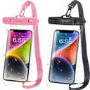 Rynapac IPX8 Waterproof Phone Pouch - 8.5in, 2 Pack Waterproof Phone Case for iPhone 17 16 15 Pro Max, Galaxy S26 S25 Ultra, Cellphone Dry Bag with Lanyard for Beach Vacation Travel Cruise Essentials