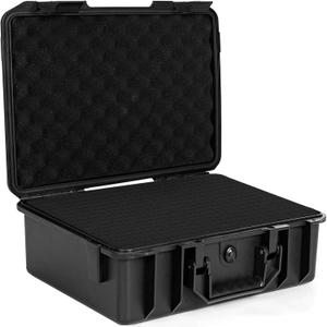 16 inch Hard Carrying Case,Shockproof Storage Box with Customizable Foam,Portable Protective Tool Box for Microphone,Recorder,Electronics,Tools,Cameras,Equipment and More, 16" x 12" x 5.5"