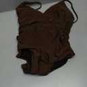 SUUKSESS Women Sexy Wrap Push Up One Piece Swimsuit Tummy Control Bathing Suit (Small, 89 Deep Brown)