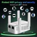 Wireless Router Amplifier Easy Setup, Wide Compatibility, WiFi Extender Signal Booster, Internet Extender Covers Up to 13389 Sq.ft for Home, Long Range WiFi Repeater