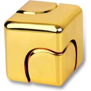 Fidget Spinner Toys Cube Adults, Easter Basket Stuffers for Teens Metal EDC Cool Desk Gadgets Office Toys Small Anxiety Figette Sensory Toy, ADHD Tool Fingears Figet Stress Valentine Gift for Boys (Gold)
