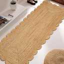 Hand Woven Jute Area Rug - 2.5' x 6' Feet - Rustic Beige Reversible Rectangular Rugs for Bedroom, Kitchen, Living Room - Vintage Natural Braided Entry Floor Décor Boho Jute Rug 30 X72 Inches