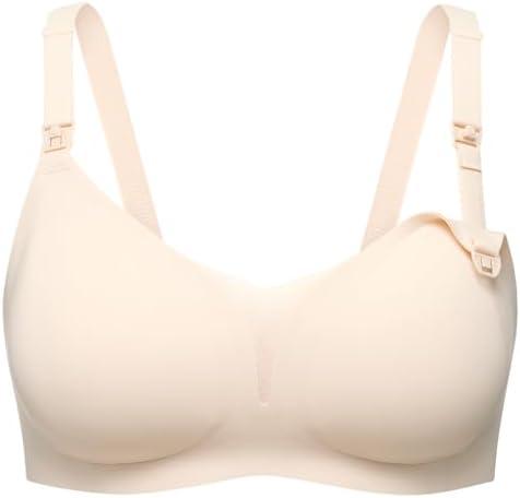 Momcozy Nursing Bras for Breastfeeding, FB051 Mesh Support Maternity Bra Pregnancy Padded Wireless Breathable Bralette, Small