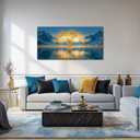 SLYCAY Large Golden Tree of Life Wall Art for Living Room, Nature Snow Mountain Lake Landscape Painting Pictures Wall Decor, House Decorations Bedroom Office Hallway Prints Artwork 24"X48"