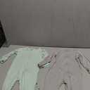 Aablexema Baby Footless Pajamas Zipper with Mitten, Rayon from Bamboo, Infant Long Sleeve Romper Pjs 6-12 Months