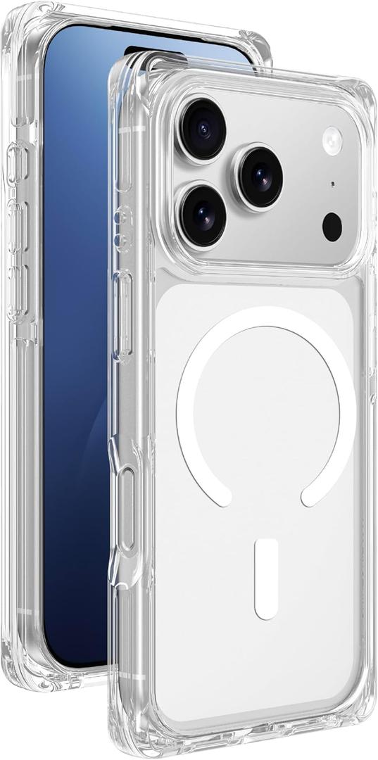 AMAZINGthing for iPhone 17 Pro Max [Omni Case], Designed for MagSafe Accessories, 10FT Drop Proof, Magnetic Phone Cover with Bumper Protection, Anti Yellowing, Transparent, Clear