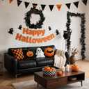 Halloween Decorations Black Spider with Maple Leaf Halloween Picks Garland for Home Party Mantle Indoor Outdoor Backdrop Wall Decor 70.87 Inch