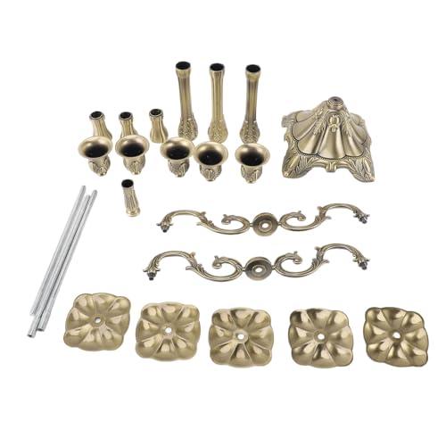 Vintage Candlestick Holder Exquisite Light Luxury Glossy 5 Head Bronze Candle Holder for Tapers Wedding Christmas Halloween Decorations Alloy Material (85cm/33.5in)