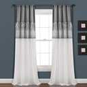 Lush Decor Night Sky Window Curtain Panel, Single, 42" W x 84" L, Gray & White - Sequin Curtains - Sparkle & Color Block Design - Modern Glam Decor - Long Curtains For Bedroom & Living Room