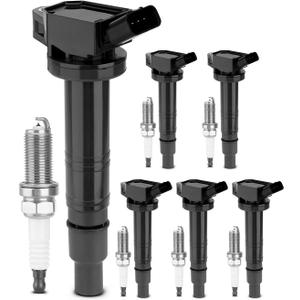 6PCS UF495 Ignition Coils & 6176 Double Iridium Spark Plug Compatible with Toyota Camry 2006-2011, Tacoma 2005-2015, FJ Cruiser 2007-2009, 4Runner 2003-2009 Replace# 90919-02248 90919-02260 5C1419