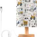 Truck Lamp for Boys Room Construction Vehicles Night Light with USB Charging Non-Slip Base Built-in LED No Bulb Needed Cute Tractor Table Lamp for Kids Bedroom Home Decor