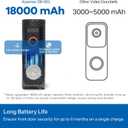 Doorbell Camera Wireless-Head PTZ Rotated 60View, 2.4G WiFi Security Video Doorbell with Chime,Battery Powered,2K Full HD & Night Vision with Two-Way Talk, Smart Human Detection