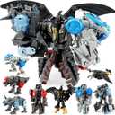 JONEG Transforming Robot Dinosaur - 4-in-1 STEM Toy, 11 Shapes Transforming Toys for Kids, Ages 5-10, Black