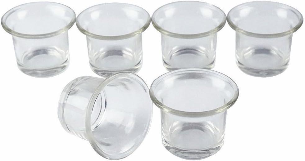 Clear Chunky Glass Lip Votive Candle Holders Tealight Votive Cups for Wedding Proposal, Spa, Aromatherapy, Meditation, 6 Counts by Shxstore