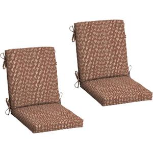 Arden 2-Pack Outdoor Patio Dining Chair Cushion, 20x44, Rain-Proof Seat Pad, Fade-Resistant Outdoor Cushion Rust Red Brushed Texture