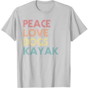 Kayaker Kayaking Apparel Kayak and Dog Lovers Vintage Retro Men Women T-Shirt