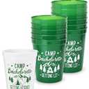 Nefelibata Camp Bachelorette Party Plastic Cups 9PCS Camping Stadium Cups Getting Hitched Bridal Shower Party Favors Decorations Reusable Party Cups Supplies 16OZ