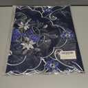 GRANDDECO Holiday Christmas Table Runner 13"x54", Cutwork Embroidered Floral Christmas Blue Candles Dresser Scarf Table Topper for Home Dining Xmas Tabletop Decoration