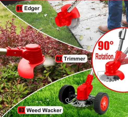 WILD BADGER POWER 26cc Weed Wacker Gas Powered, String Trimmer/Edger, Pole Saw, Hedge Trimmer and Brush Cutter Blade, 4-in-1 Multi Yard Care Tools, Rubber Handle & Shoulder Strap Included