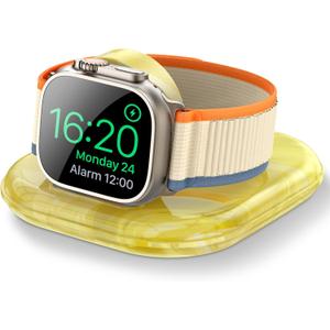 for Apple Watch Magnetic Charging Dock - Fast Magnetic Charger Stand, Compatible with Apple Watch Series 2/3/4/5/6/7/8/9/10/Ultra 1 2, Supports Nightstand Mode, Portable Design for Travel (Marble Yellow)