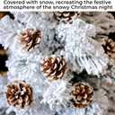 20 Pieces Christmas Pine Cones Decorations Picks - Snow Pine Cone for Xmas Tree Garland Wreath Ornaments Pinecones Decorating Winter Holidays Home
