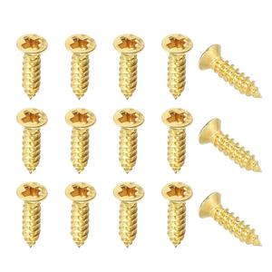 Brass Wood Screws Self Tapping Screws, M2 x 8 mm Flat Cross Head Fit for Door Hinges Electronics Furniture (100 Pack, Gold Tone)