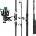 Sougayilang Surf Fishing Rod Combo IM8 Carbon 3 Piece Travel Spinning Rod with 4000 Size Spinning Reel (9'/10'/11'/12')
