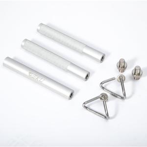 Aluminum Resistance Band Bar, 3-Section Detachable Heavy Duty Workout Bar for Resistance Band Exercises, Strength Training, and Home Gym (Metal Bar-Enlarged Hooks)