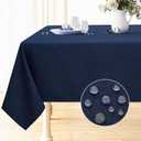 Smiry Rectangle Table Cloth Linen Textured, Waterproof Spillproof Anti-Wrinkle Burlap Tablecloth, Washable Decorative Fabric Table Cover for Dining, Party, Banquet, 54 x 78 Inch, Navy