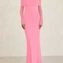 PRETTYGARDEN Fall Dresses for Women 2025 Elegant Off The Shoulder Long Sleeve Formal Wedding Guest Bodycon Maxi Dress(Pink,Large) (L)