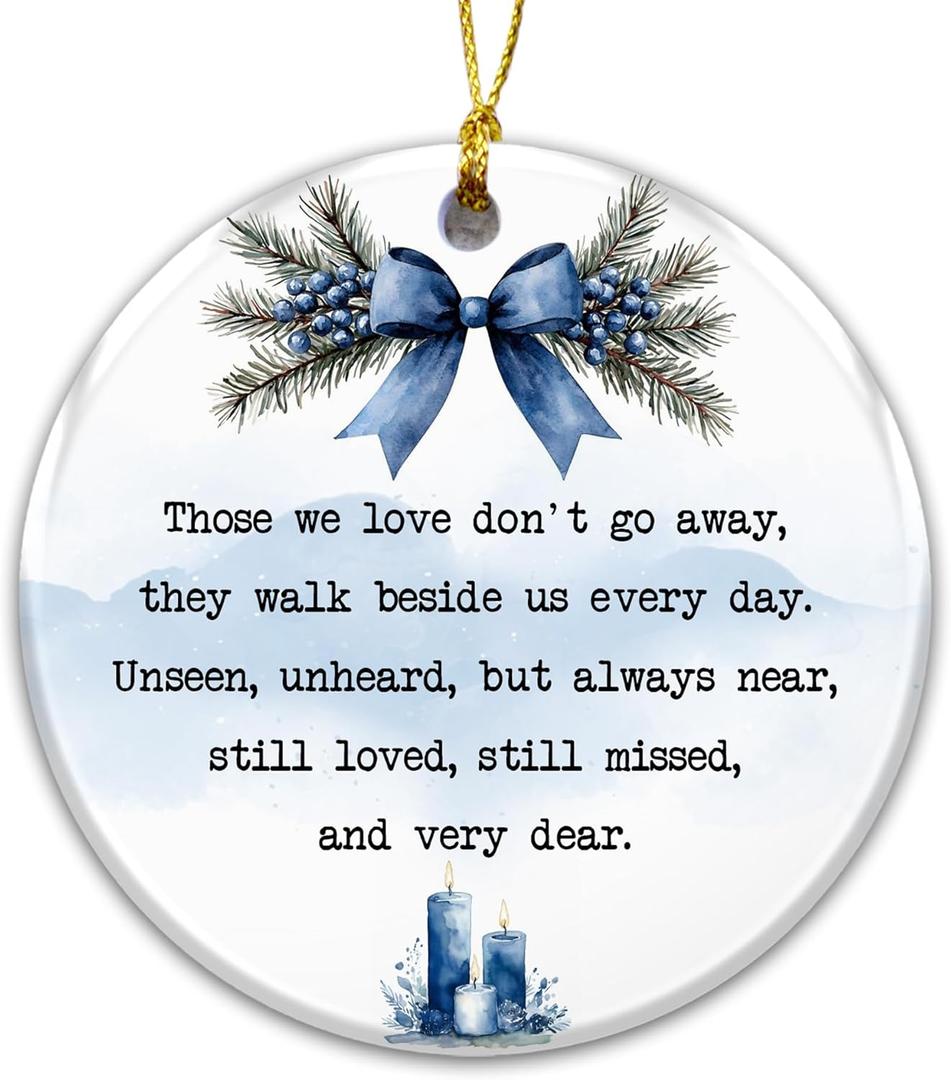 Memorial Ornament 2025  Remembrance Keepsake with Poem  Sympathy Gift for Loss of Loved One  Holiday Tree Hanging Decoration